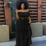 Autumn And Winter Dress Yellow Chiffon Shoulder-To-Shoulder Repair Beach Holiday 100-Fold Dress