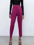 2022 Pencil Pants Women Candy Colors High Waisted Trousers Women Summer Thin Office Wear Woman Pants Aesthetic