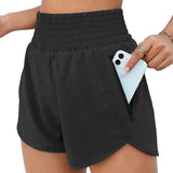 Women's Sports Shorts Quick-Dry Loose Leisure High-Waist Side Zipper Fitness Yoga Three-Point Shorts-Outfit
