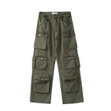Washed Cargo Pants Y2k Retro High Street Fashion High Waist Casual Pants Couple Harajuku Simple Mopping Pants