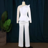 Designer's Stitched Nail Bead Jumpsuits Skinny Banquet Dresses For