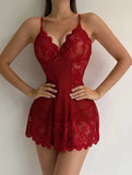 New Sexy Seduction Lace Hollow Perspective Print Slings Aja Aja Pyjamas Lingerie Home