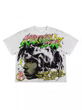 Sales 2024 Summer New T-Shirts Hip-Hop Punk Printed Patterns American Gothic Street Men's T-Shirts-Outfit