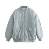 Simple Basic Zip Up Bomber Jacket-Outfit