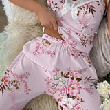 Summer New Sexy Sling Lace Pyjamas Women Summer Printing Leisure Can Wear Home Clothes Trousers