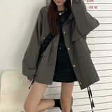 2022 Autumn Winter New Coat Long Sleeve Retro Women Jacket Korean Harajuku Streetwear Gothic Jackets Windbreaker Clothes