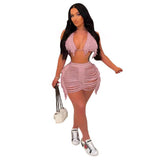 Toloer New Women's Casual Knit Bikini Shorts Suit-Outfit