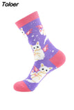 Funny Socks Women &men New 2023 Cute Autumn Winter New Year Santa Claus Christmas Fruit Animal Fish Happy Socks