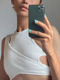 Ribbed Crop Tank Top Set-Outfit