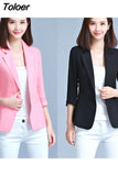 Women Single Button Blazers Business Office All-match Simple Temperament Soft Fashion Elegant Casual Work Streetwear