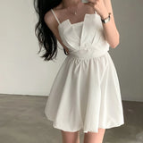 Summer New Korean Chic French Back With Holiday Dress Girl Small Thin Sling
