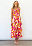 High-End 2025 Spring And Summer Women's New Sexy Print Slinged Dopamine Wearing Dress