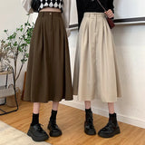 Toloer High Waist Skirt Female 2023 Autumn And Winter New Korean Version Show Thin Long Skirt Popular Big Swing A-Word Skirt