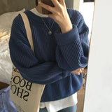 2022 New Women's Pullovers Vintage Korean Style Long Sleeve Round Neck Casual Loose Ladies Knitting Tops Sweaters