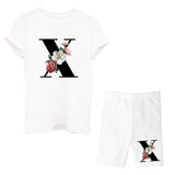 Suitst Shirt Short Sleeves Wide-Legged High-Waisted Shorts Two-Piece LOGO Printed Casual Suit For