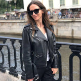 Spring Autumn Women Faux Leather Jacket Ladies Solid With Belt Zipper Biker Coat Female Casual