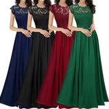 Chiffon Women's Fashion Temperament Commute Elegant Lace Long