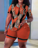 Fashionable Women's Wear Fashion Leisure Printed Home Pocket Suit-Outfit