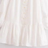 Homemade New Women's Classic Lace Round-Neck Long-Sleeved Dress