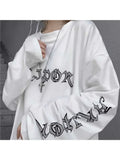 Cartoon Horror Graphic T-shirt Women Character Print Loose Punk Japanese T Shirts Pullover Top Harajuku Street Tees-Outfit