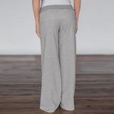 Toloer Wind Stripe Bump Color Loose Straight Tube Guard Pants New Style Casual Loose Waist Knit Pants Tide-Outfit
