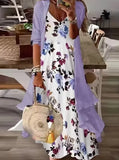 Toloer 2024 Summer Women's Print Holiday Dress Indian Style High Skirt Skirt Two Sets-Outfit