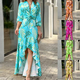 Toloer Fashion Women's Wear Ins Fashion Print Lace-Up Temperament Elegant Slit