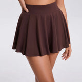 Toloer Pleated Sports Skirt Contains Tennis Bag Quick Drying Tennis Skirt Pants Prevent Naked Fitness Skirt 9905-Outfit