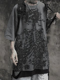 Men's Rose Skull Print Tee-Outfit