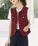 Toloer Retro Casual Vest Women's 2025 Summer New Design Niche Fashion Loose