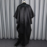 Loose Robe Dress Set Lace Dress Lined With V-Neck Bat Sleeve Big Dress Bubu