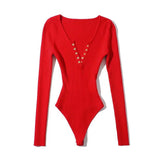 Style Trend Long-Sleeved V-Neck Buckle-Coat Shirt Bottoming Women's Solid-Colored Clothes Based