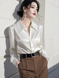 Toloer Light Luxury White Acetic Fascination Stender Shirt Woman 2025 New High-End Feel Chic Shirt