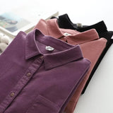 Toloer Women's Lint-Tuff Long-Sleeved Shirt Women's Cotton Comfortable Solid Shirt Women's Clothing In Autumn
