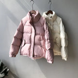 Ladies Fashionable Winter Oversized Stand Collar Down Jacket Women 2021 New Warm Thick Loose Chic Parka Bread Padded