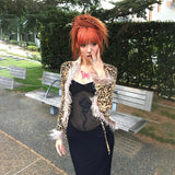 Summer 2024 New Sexy Hip Skirt Dark Style Slim Micro-Transparent Mesh Dress Woman-Outfit