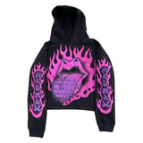 Vintage Gothic Skeleton Hoodie Autumn And Winter Hip Hop Long-Sleeved Coat Loose Hooded Sweatshirt-Outfit