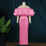 Tector-Bosing Dress Bubble Sleeve Bag-Mast Party Dress Party