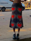 Tie-Dye Heart Wrap Midi Skirt-Outfit