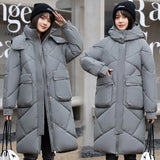 Winter Cotton-Padded Clothes Women 2023 New Korean Version Down Cotton Clothes Women Over The Knee Long Thick Plus Plus Size Coat Fashion Cotton-Padded Jacket-Outfit