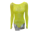 Toloer Sexy Tight Height Knitted Perspective Long-Sleeved Hot-Sleeved
