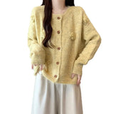Toloer Small Fresh Three-Dimensional Flowers Knitted Shirt Women Autumn And Winter New Design Sense Age-Sensitive Sweater Coat