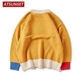 Cartoon Airplane Embroidery Sweater Harajuku Retro Style Knitted Sweater Autumn And Winter Cotton Pullover