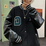 Black G American Baseball Bomber Students Racer Zip Up Jackets Men Women Clothing Couples Harajuku Hippie Clothes