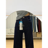 Kong Style Lazy Style Design With Velvet Trumpet Jeans Women 2025 Autumn And Winter Small High Waist Thick Thick