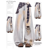 Women Autumn Dopamine Wearing Retro Work Pants To Make Old Pocket Design Straight