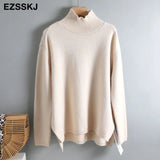 Autumn Winter basic oversize thick Sweater pullovers Women 2021 loose cashmere turtleneck Sweater Pullover female Long