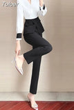 Set Women's Fashion Professional Elegant Business Casual Single Breasted Blazer Clothes Summer Autumn Spring