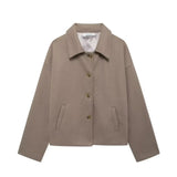Women's Clothing Retro Casual Clip Long-Sleeved Single Buckle Hair Jacket