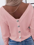 Small Fragrant Wind Long-Sleeved Knitted Shirt V Collar High-Waist Solid Color Short Coat Slimming High-End